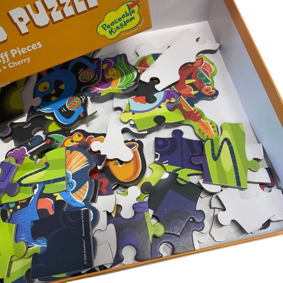 Peaceable Kingdom 71-Piece Shaped Jigsaw Puzzle Jelly Jammers Scratch & Sniff - Picture 2 of 2
